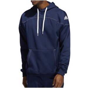 Adidas Men's Stadium Aeroready Fleece Pullover Hoodie in Team Navy Blue Medium